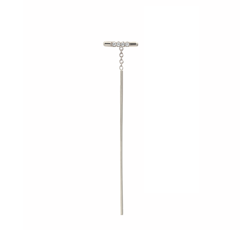 PAVÉ LINEA THREADER, WHITE DIAMOND