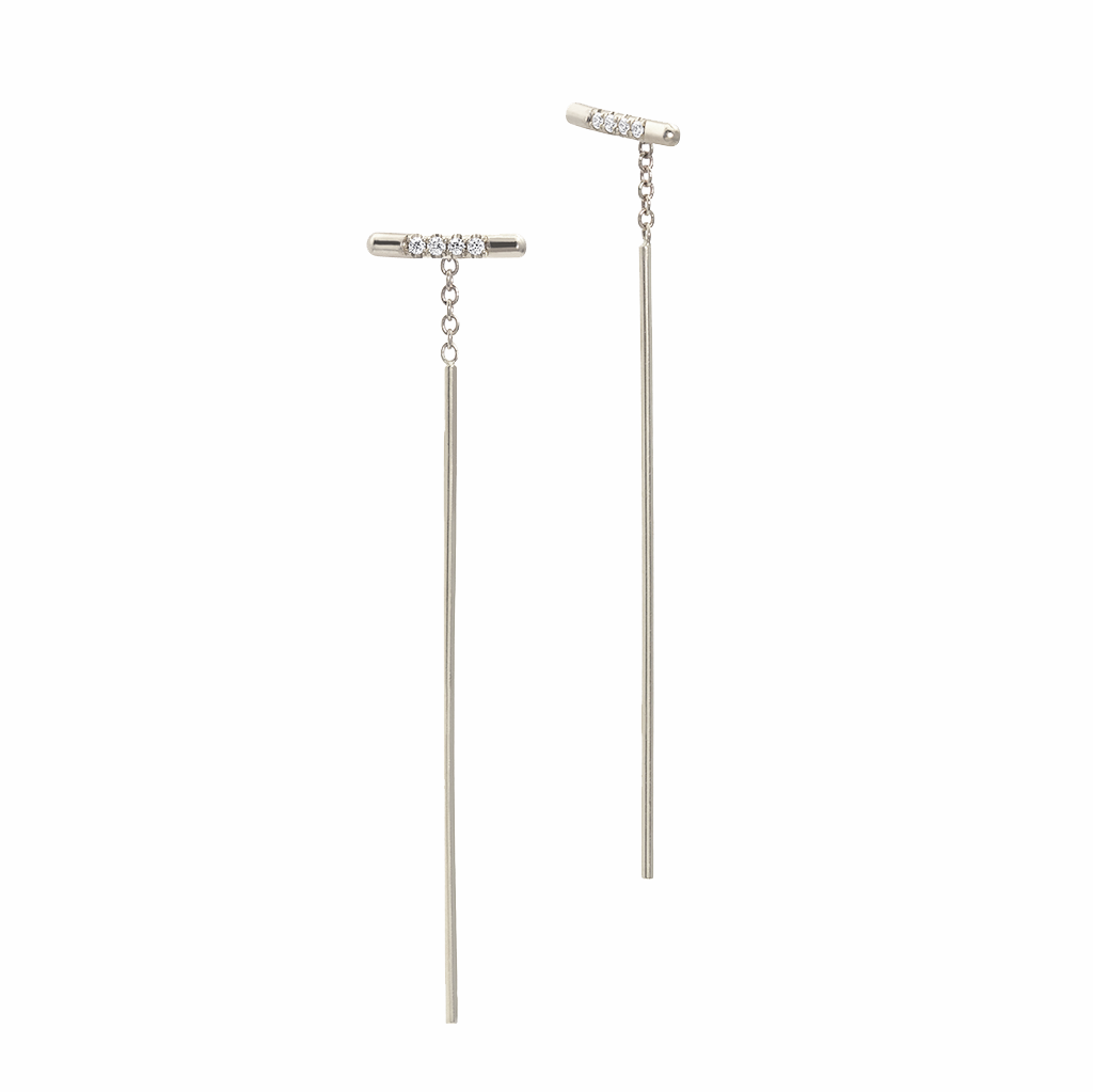 PAVÉ LINEA THREADER, WHITE DIAMOND