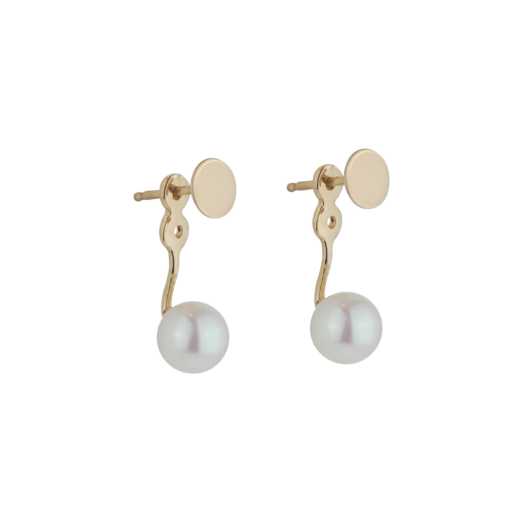 DISC AND PEARL FLOATER EAR JACKETS