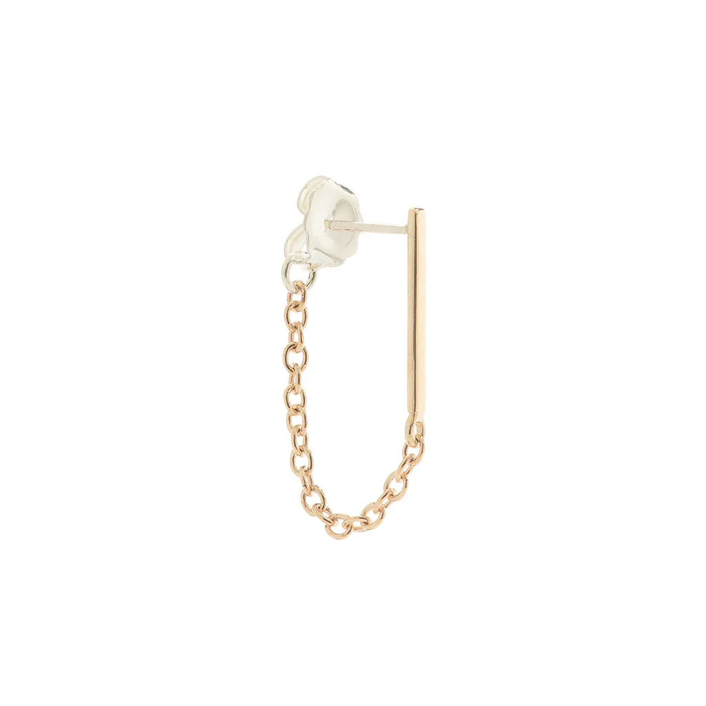 STICK CHAIN STUD EARRING