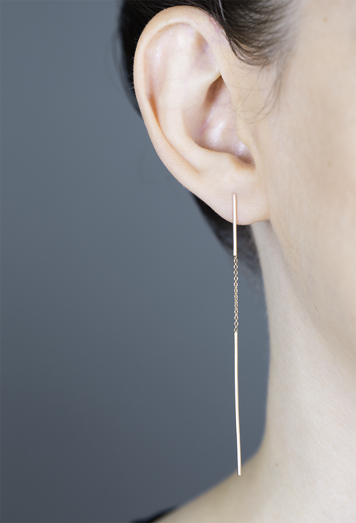 DOUBLE STICK CHAINED EARRINGS